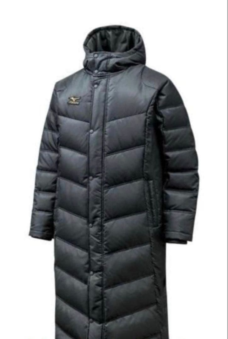 美品　Mizuno PRO ベンチコート ロング丈　ブラック　ダウンコート　L