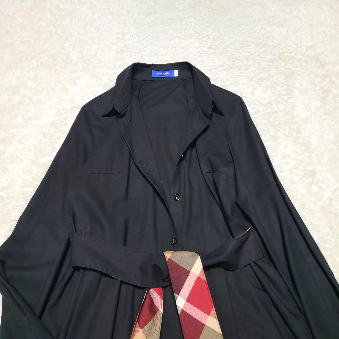 【美品】　近年モデル　ブルーレーベルクレストブリッジ　シャツワンピース　チェック