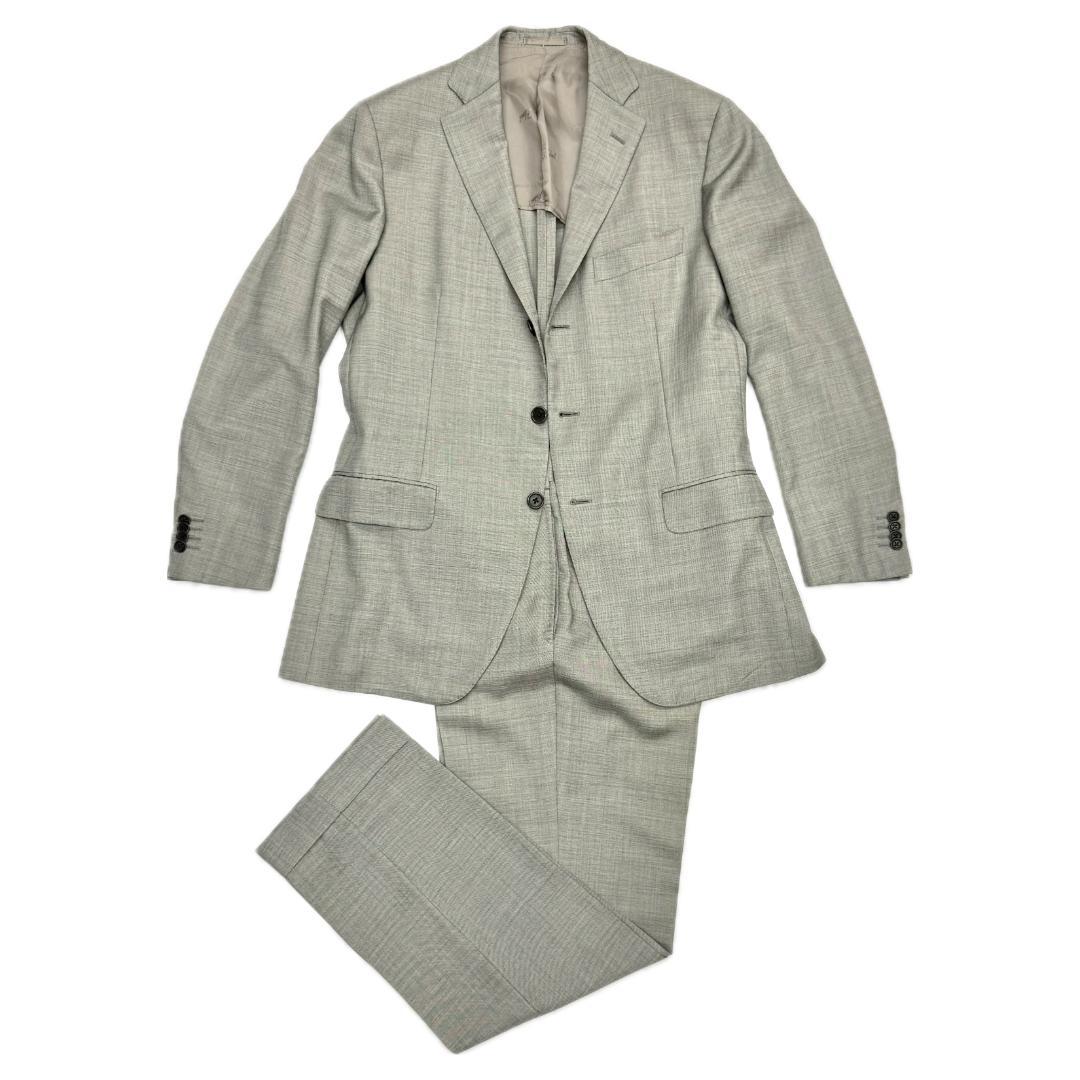 【クリーニング済】Belvest／ベルベスト シングル スーツ L～XL