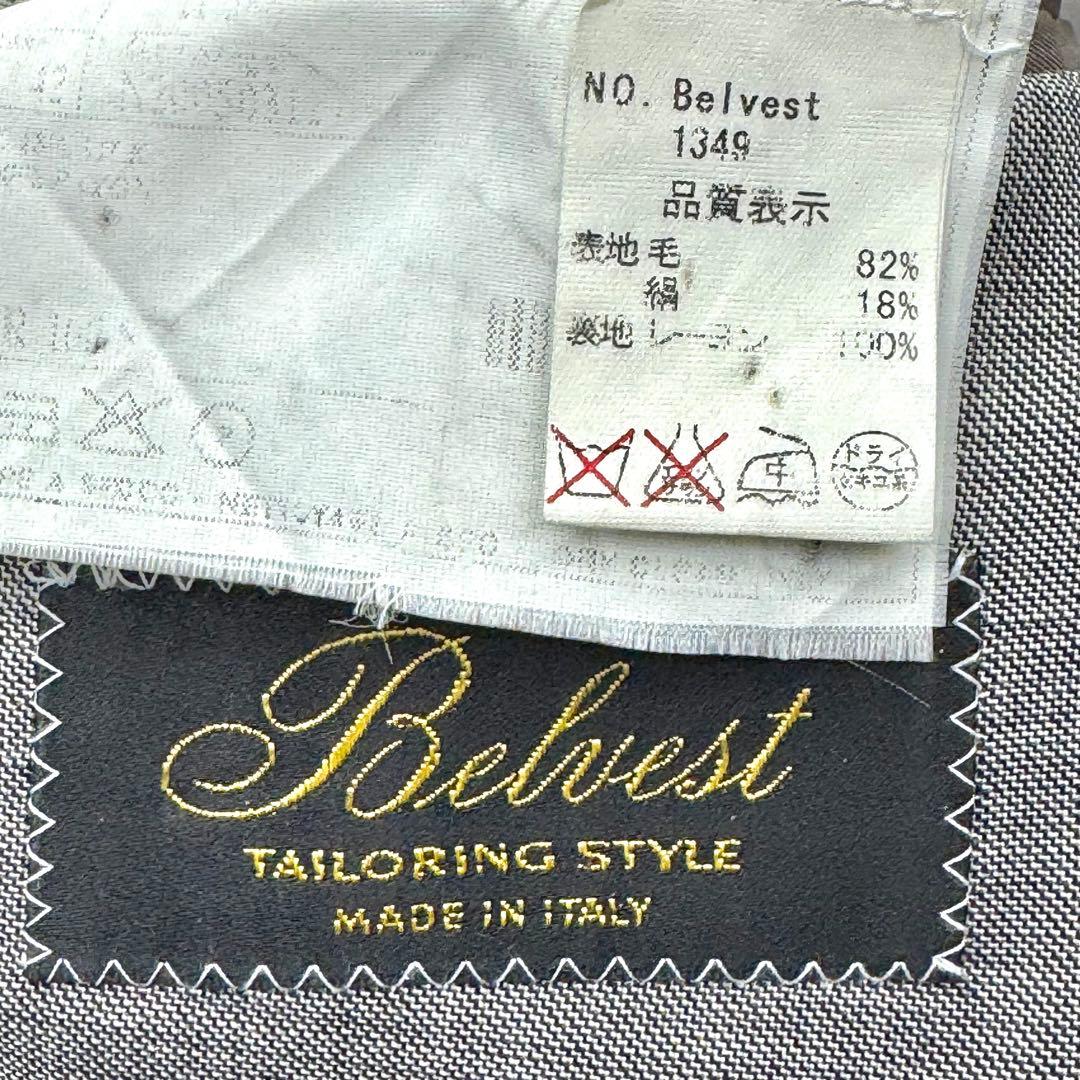 【クリーニング済】Belvest／ベルベスト シングル スーツ L～XL