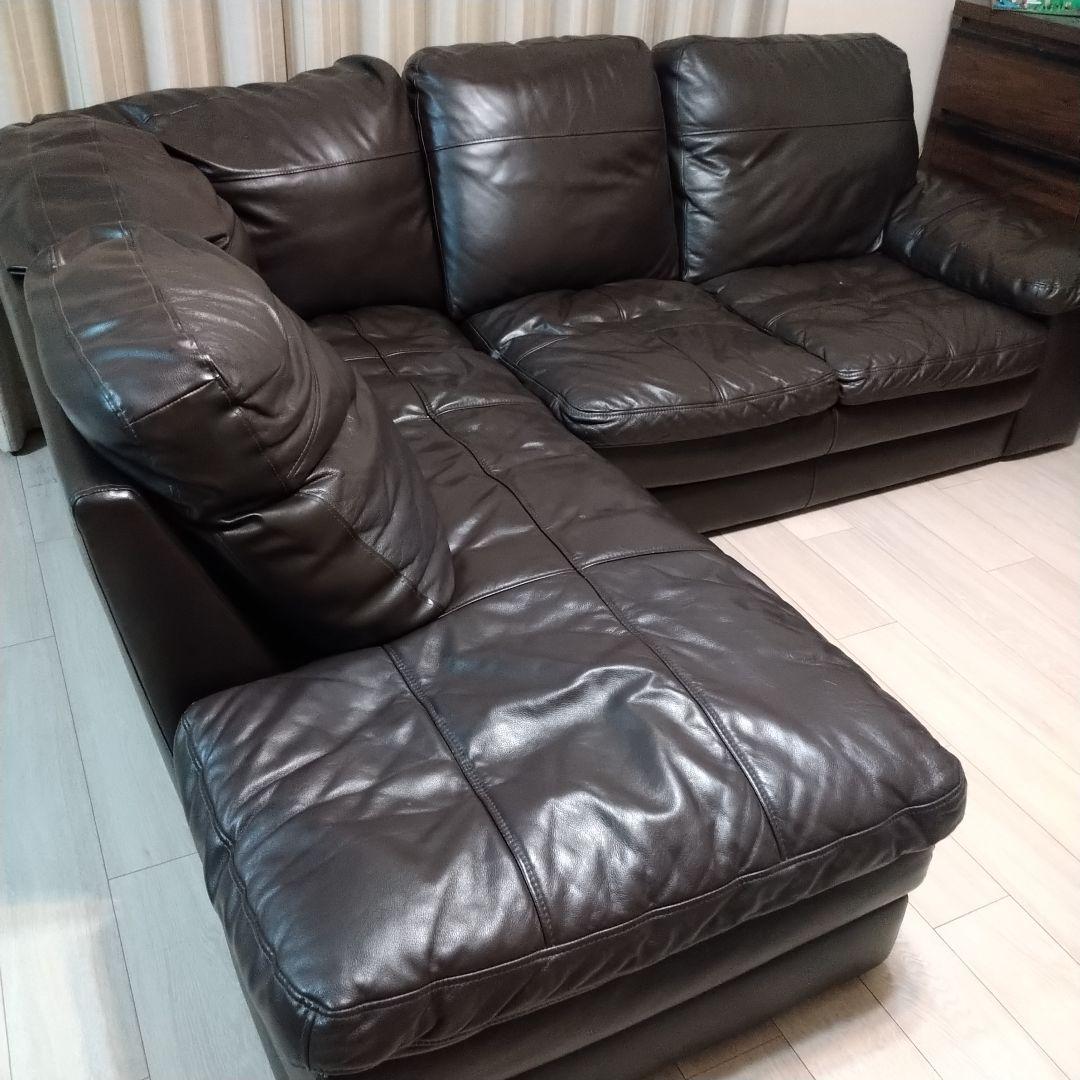 あと1/2 送料込 ニトリ コーナーソファ カウチソファ ダークブラウン