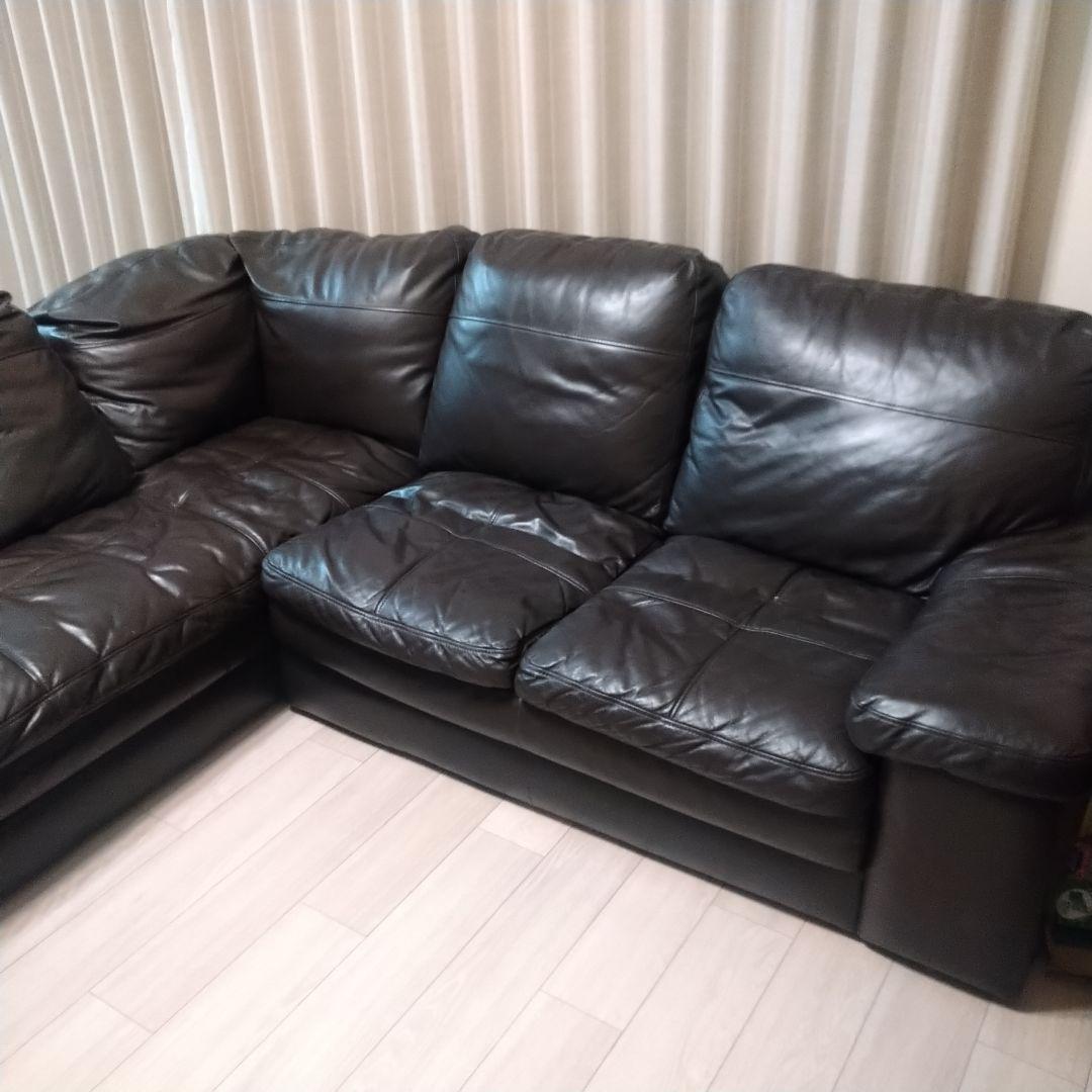 あと1/2 送料込 ニトリ コーナーソファ カウチソファ ダークブラウン