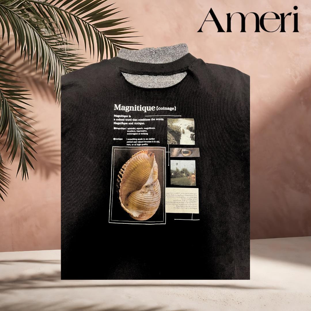 Tシャツ カットソー セット Ameri アメリ 美品 ラメ シルバー 黒