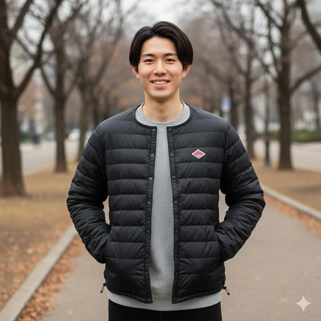 美 DANTON　キルティングダウン　XL　 黒　大きいサイズ　長袖