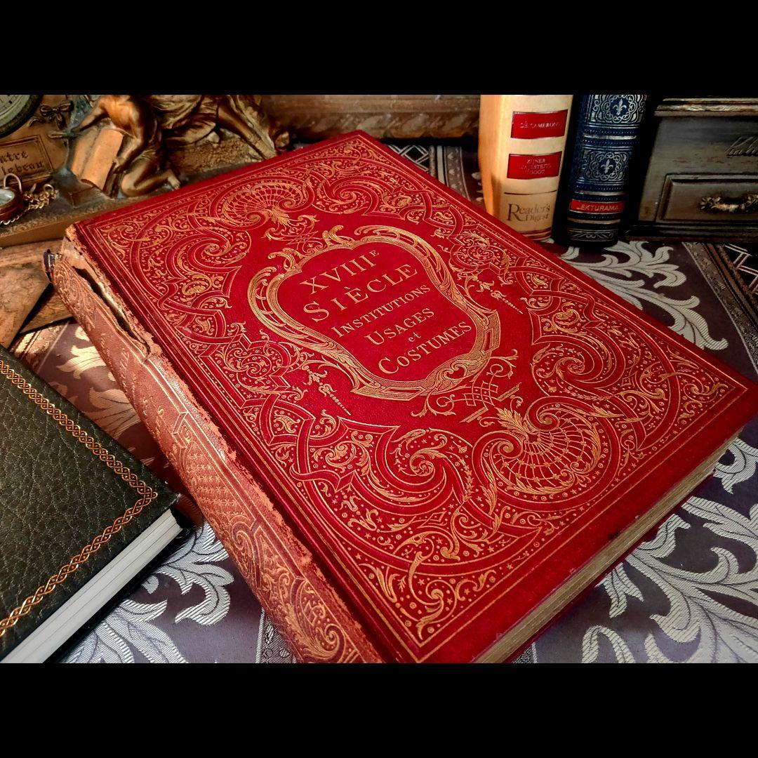 ⭐超希少⭐️２９cm【フランス製の古い洋書】革製の高級感度ある洋古書 １冊