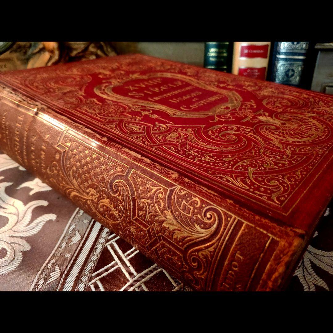 ⭐超希少⭐️２９cm【フランス製の古い洋書】革製の高級感度ある洋古書 １冊