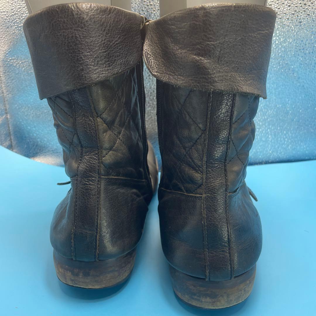 キャサリンハムネットロンドン　ミドルブーツ　エンジニアブーツ　ジップ　25.5㎝