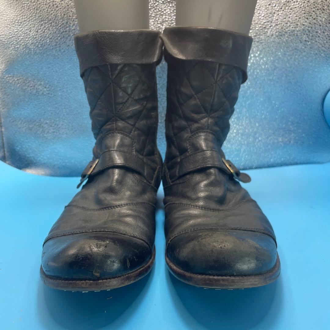 キャサリンハムネットロンドン　ミドルブーツ　エンジニアブーツ　ジップ　25.5㎝