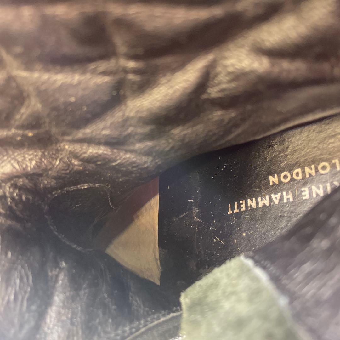 キャサリンハムネットロンドン　ミドルブーツ　エンジニアブーツ　ジップ　25.5㎝