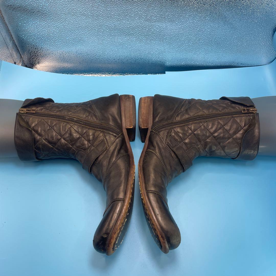 キャサリンハムネットロンドン　ミドルブーツ　エンジニアブーツ　ジップ　25.5㎝