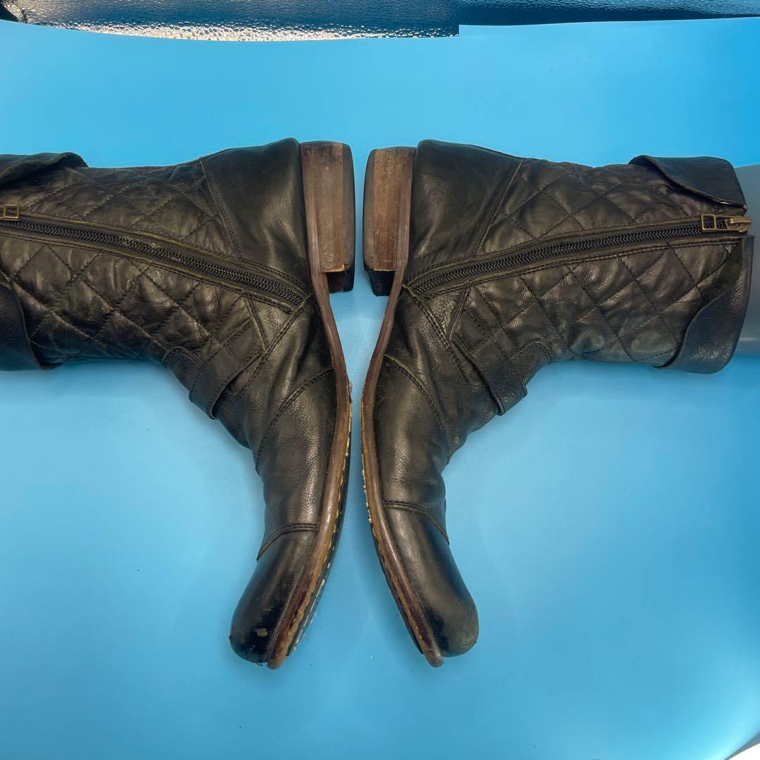 キャサリンハムネットロンドン　ミドルブーツ　エンジニアブーツ　ジップ　25.5㎝