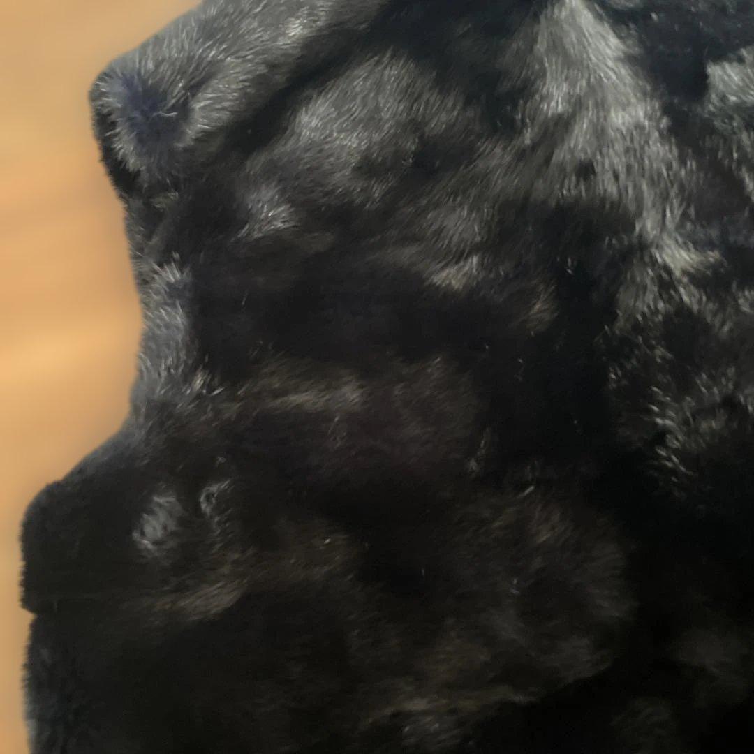 VIOLETA ブラックミンクベストLサイズ