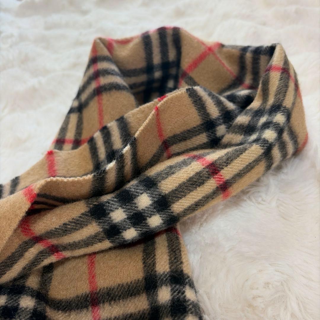 極美品 保管品 BURBERRY ノバチェック柄 カシミヤ100 マフラー 長め
