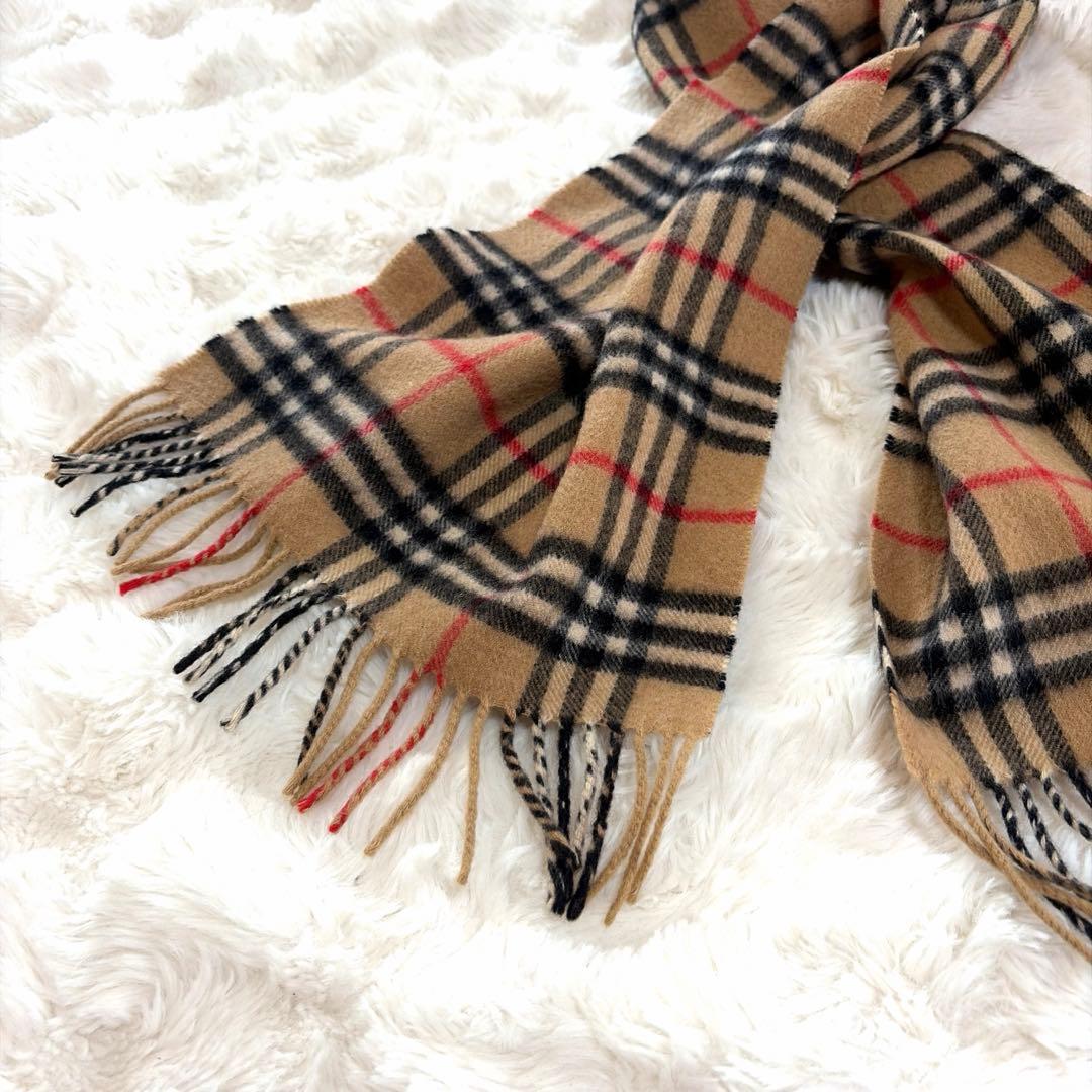 極美品 保管品 BURBERRY ノバチェック柄 カシミヤ100 マフラー 長め