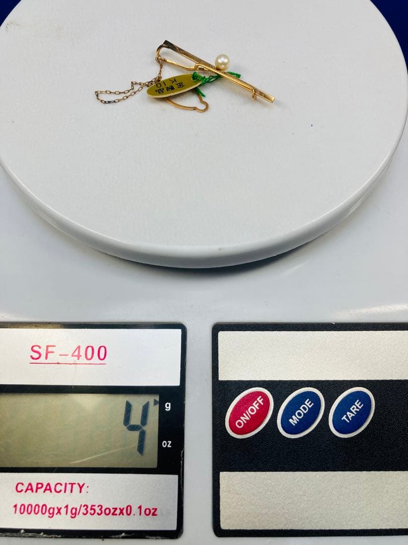 と*ん様 4g≫新品【K10】★本真珠★ネクタイピン /タイバー★　#レアもの‼