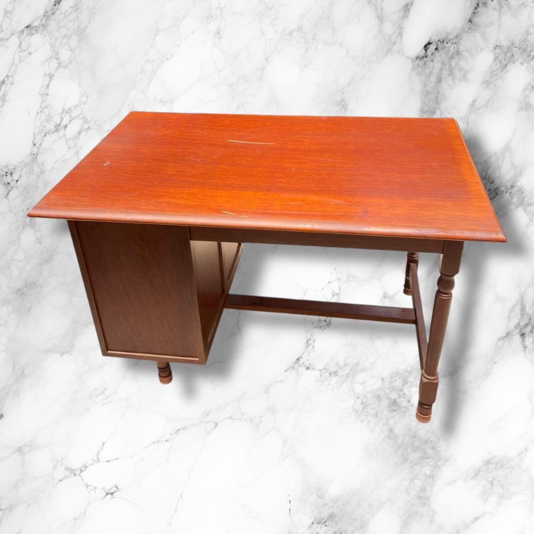 アンティーク調 デスク 幅約120cm 木製 引き出し付き 作業台 机 テーブル