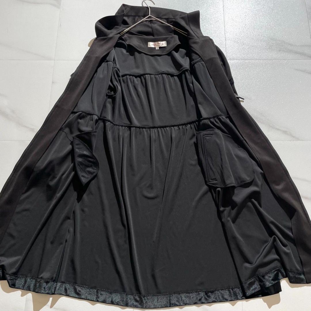 スーパービューティー　ワンピース　ロングパーカー　ベロア　リボン　黒 長袖