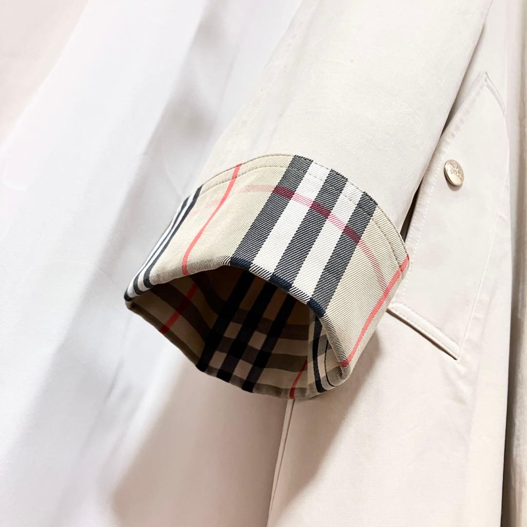 バーバリー 金ボタン ロングコート フード ノバチェック 金タグ ホースロゴ