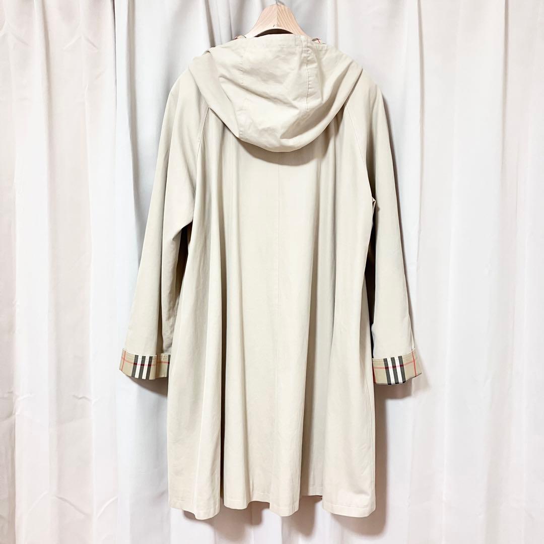 バーバリー 金ボタン ロングコート フード ノバチェック 金タグ ホースロゴ