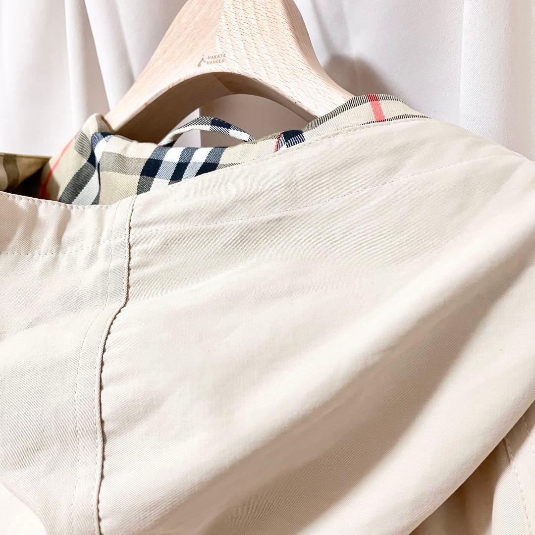 バーバリー 金ボタン ロングコート フード ノバチェック 金タグ ホースロゴ