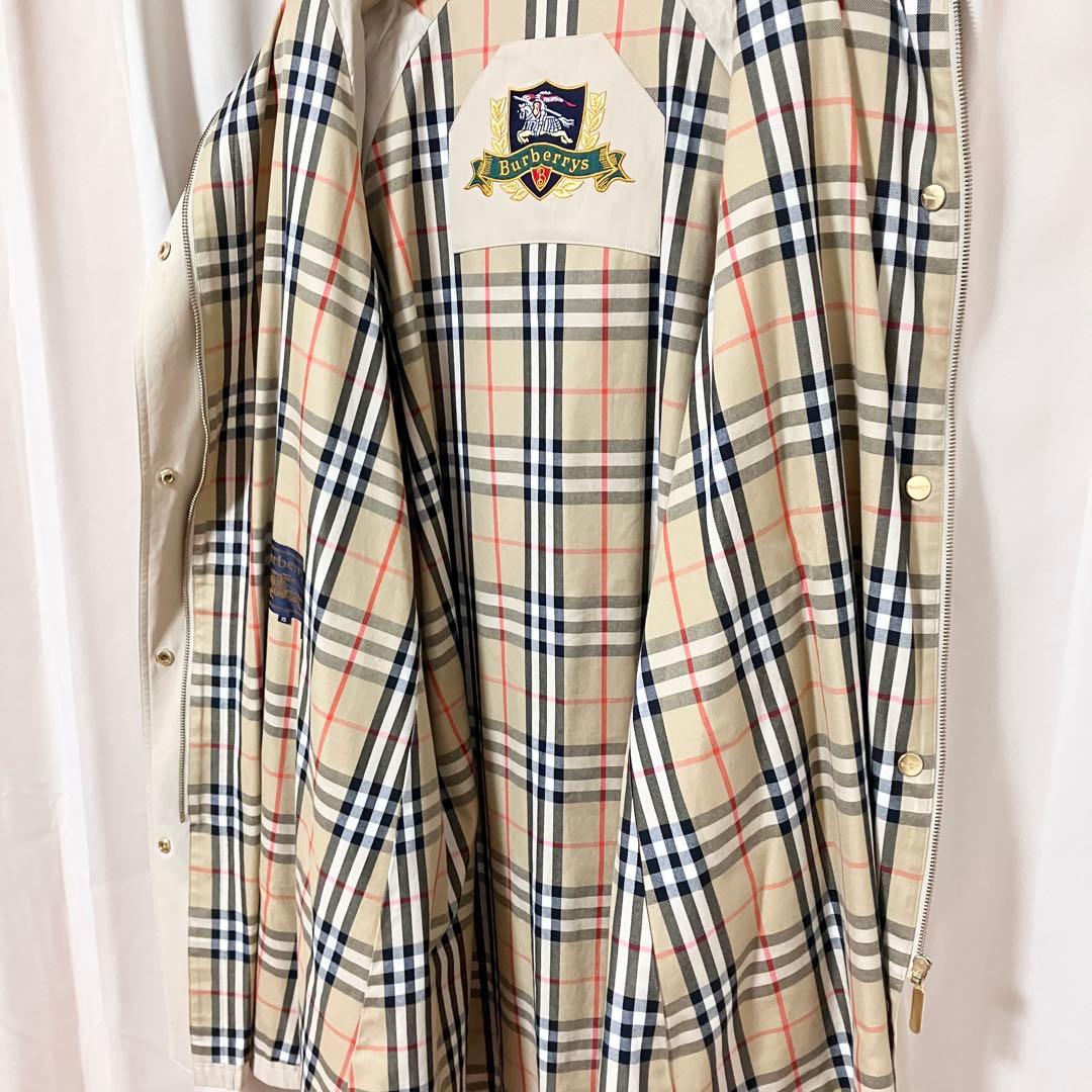 バーバリー 金ボタン ロングコート フード ノバチェック 金タグ ホースロゴ