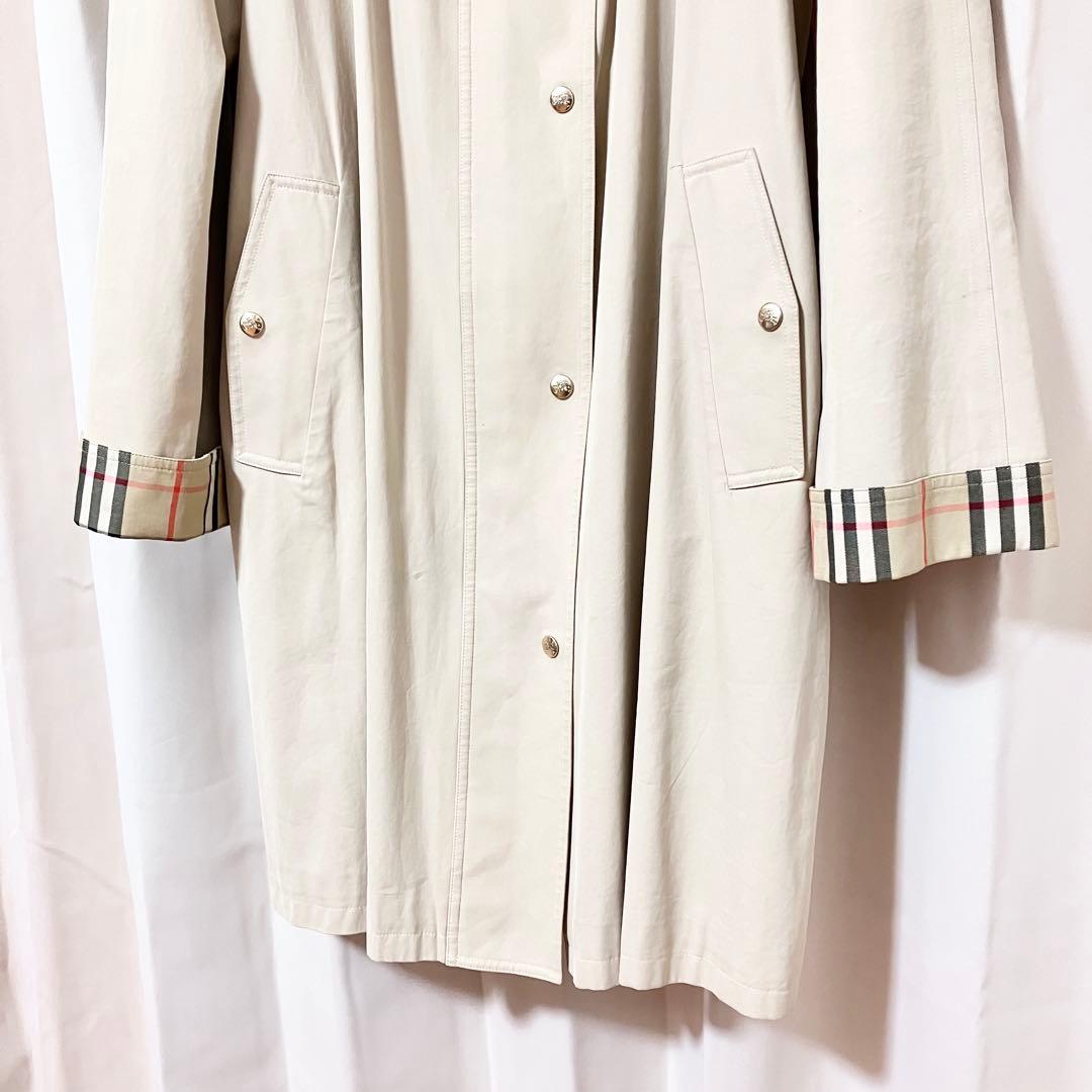 バーバリー 金ボタン ロングコート フード ノバチェック 金タグ ホースロゴ