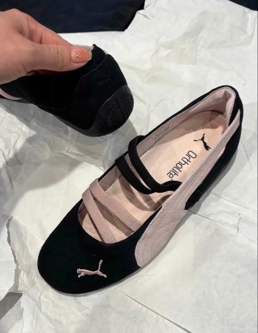 新品未使用 PUMAスピードキャット バレエ 黒 メアリージェーン 23cm