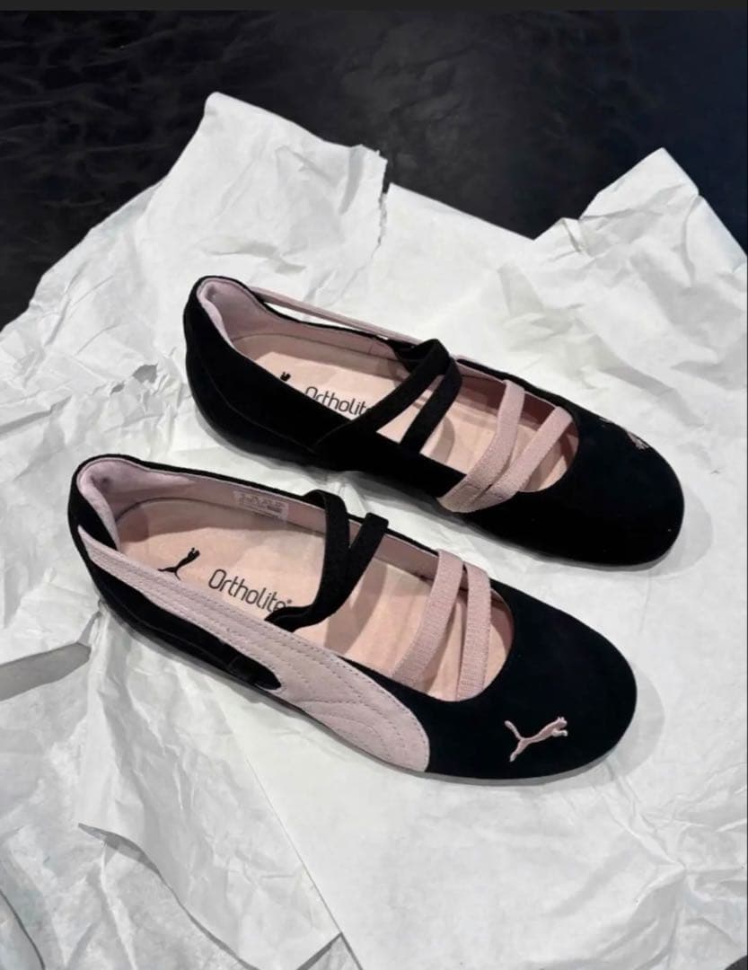 新品未使用 PUMAスピードキャット バレエ 黒 メアリージェーン 23cm