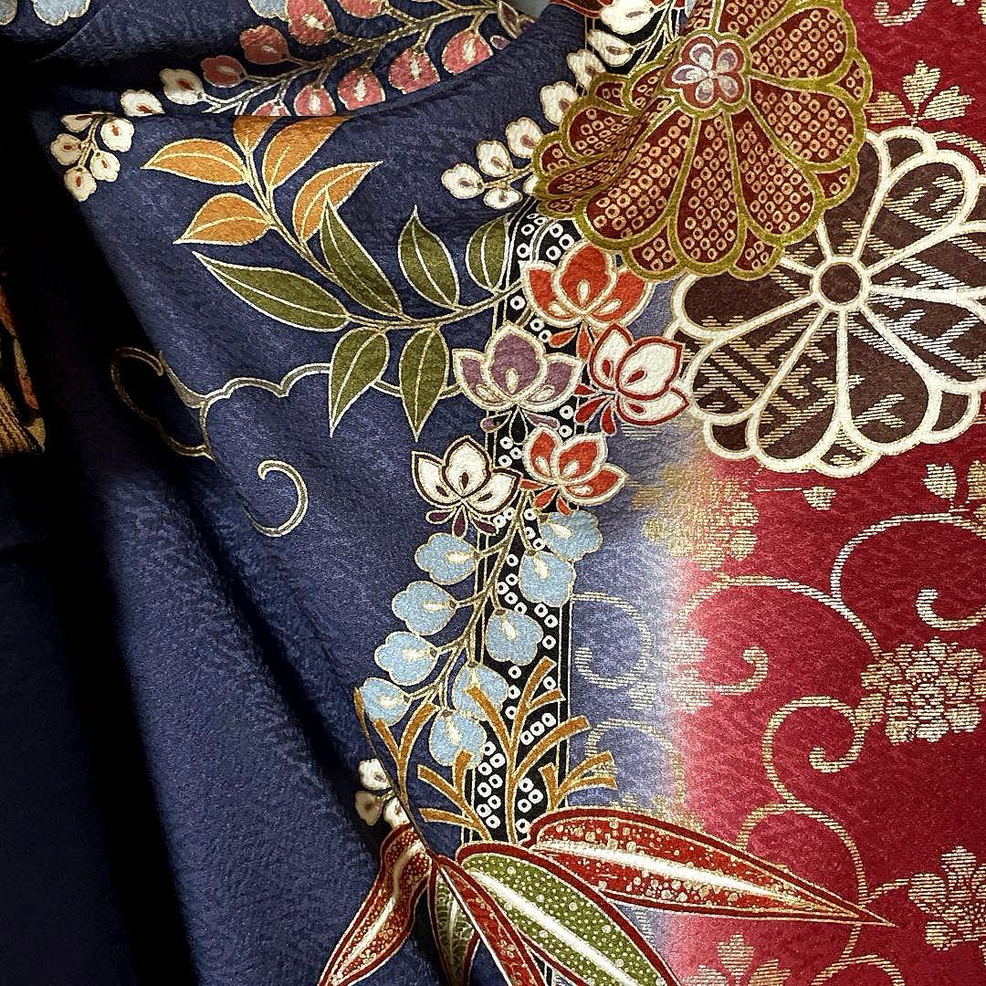 振袖フルセット　山本寛斎　高身長　幅広　手描友禅　成人式振袖　振袖　裄丈68