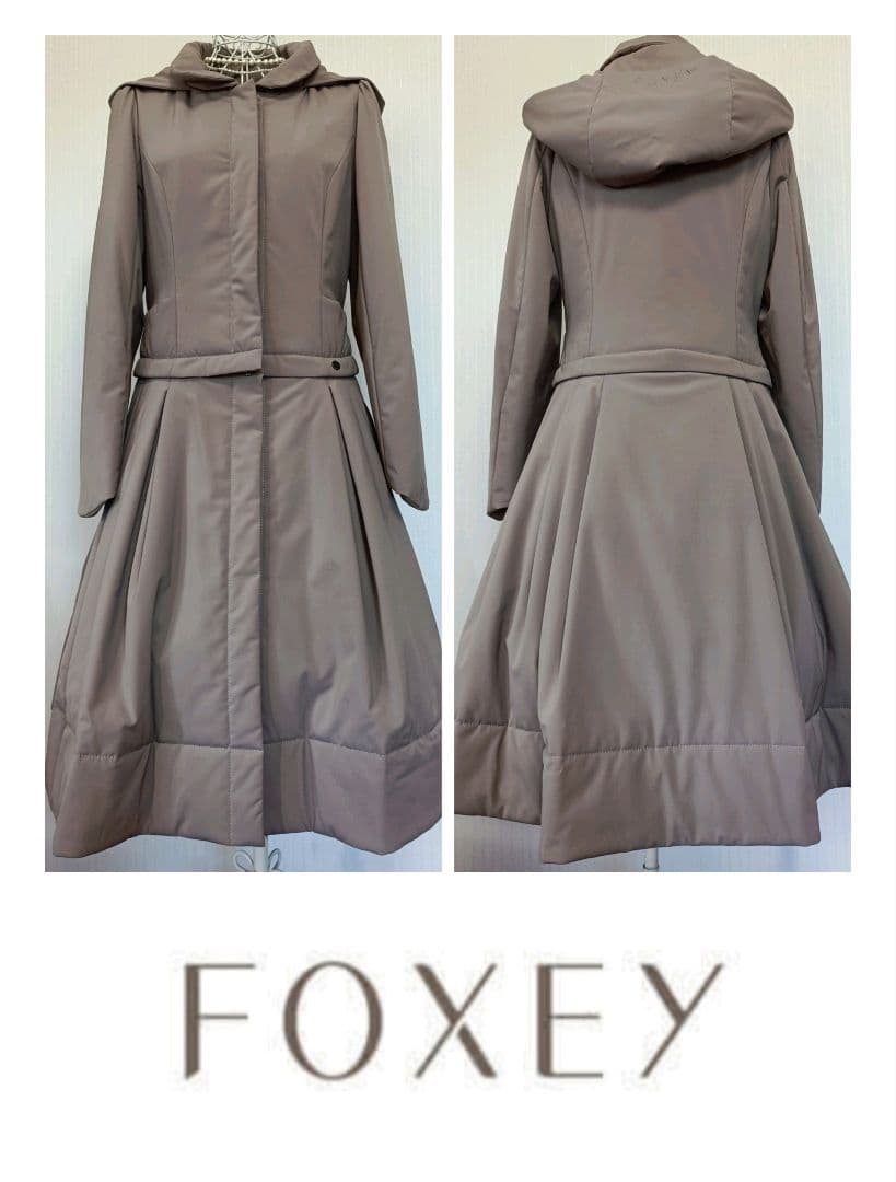 ☆フォクシーニューヨーク2way中綿コートライトブラウン希少42☆