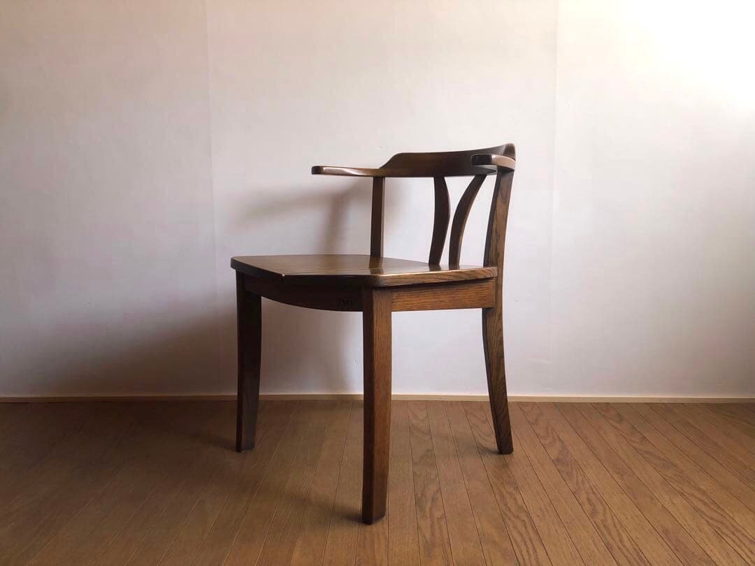 飛騨家具 浜本工芸 アームチェア⑤ 肘掛け 安楽椅子 楢無垢材 民藝家具 古民家