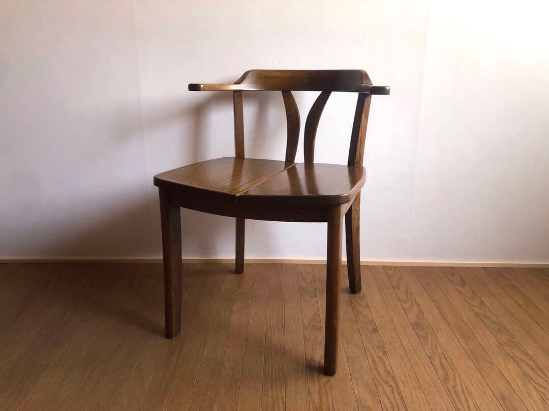 飛騨家具 浜本工芸 アームチェア⑤ 肘掛け 安楽椅子 楢無垢材 民藝家具 古民家