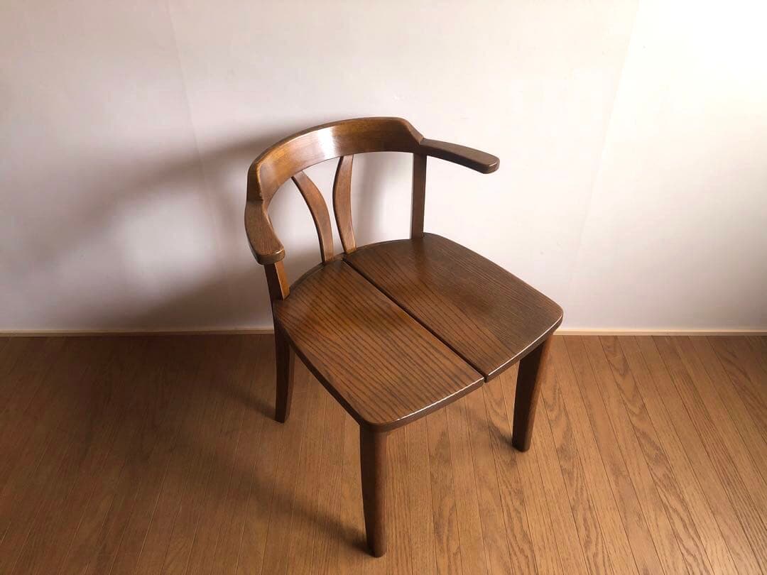 飛騨家具 浜本工芸 アームチェア⑤ 肘掛け 安楽椅子 楢無垢材 民藝家具 古民家
