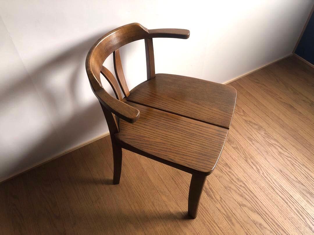 飛騨家具 浜本工芸 アームチェア⑤ 肘掛け 安楽椅子 楢無垢材 民藝家具 古民家