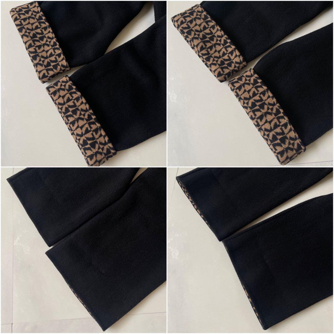 レオナール　リバーコート ウールコート オーバーサイズ ４０ 裏 ロゴ 総柄 L