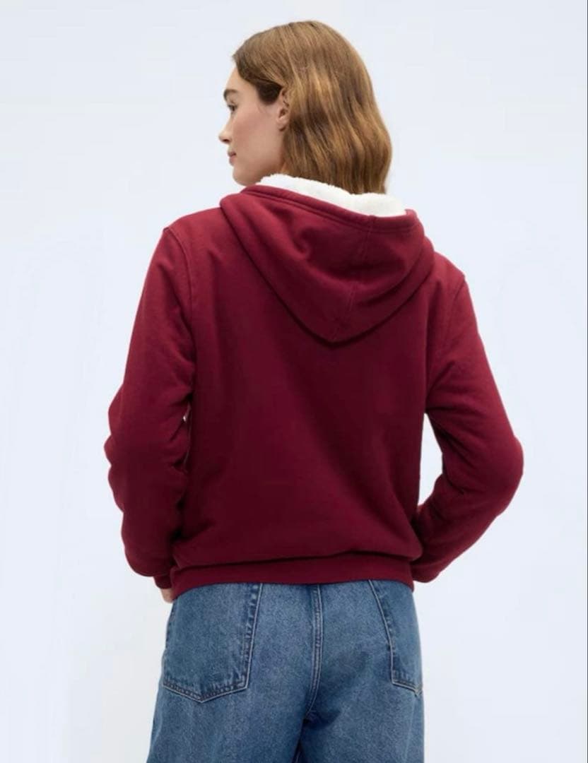 【希少レア】新品ꕥGAPリラックスフィットロゴ裏ボアジップアップパーカー