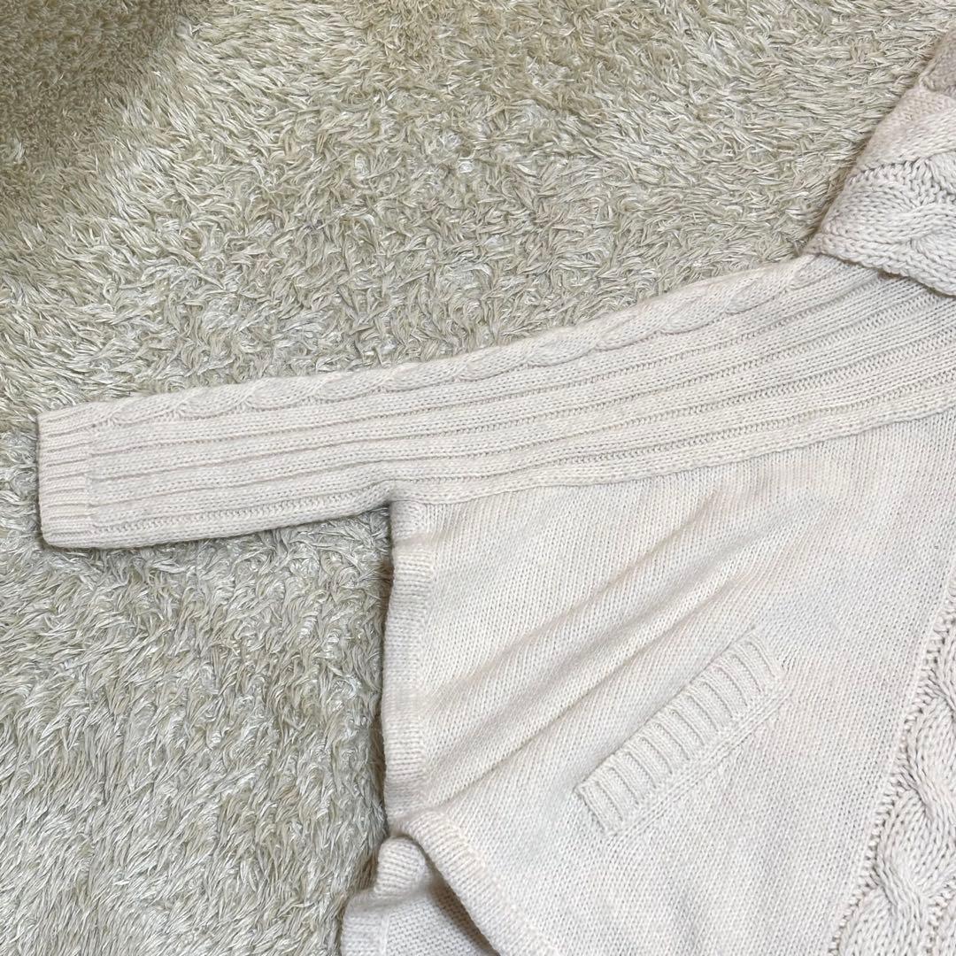 希少バーバリーブルーレーベル ケーブルニット ポンチョ ウール グレー Mサイズ