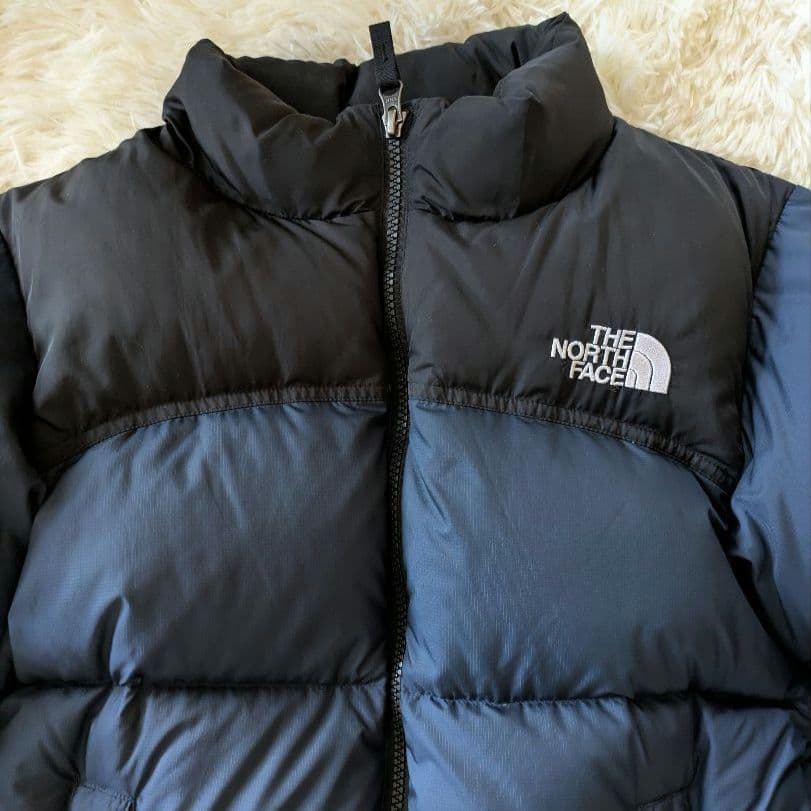 極美品　 ザノースフェイス　ヌプシジャケット　ネイビー×ブラック　キッズ　150