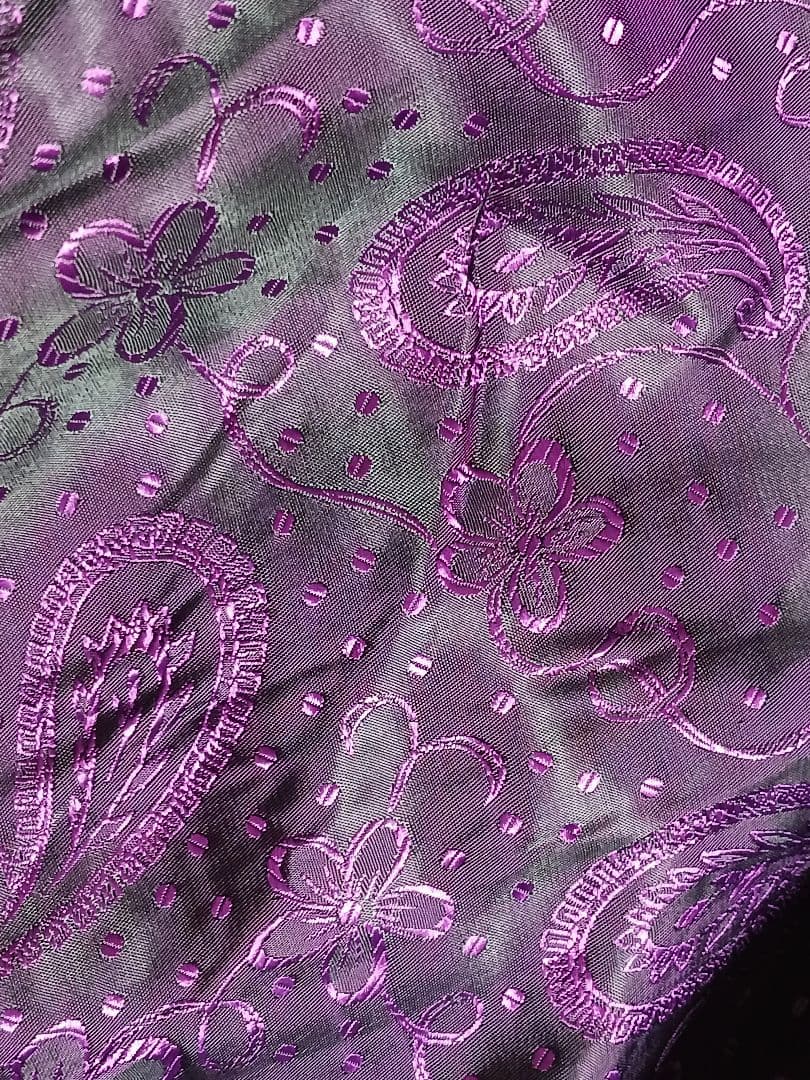 ANNASUI MINI◆ロングコート◆160 ファー ビジュー 花柄 ネイビー