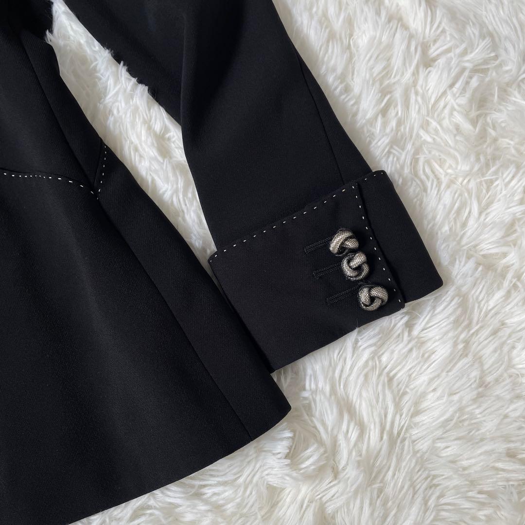 MOSCHINO AEFFE SPAステッチテーラードジャケット　黒◆A485