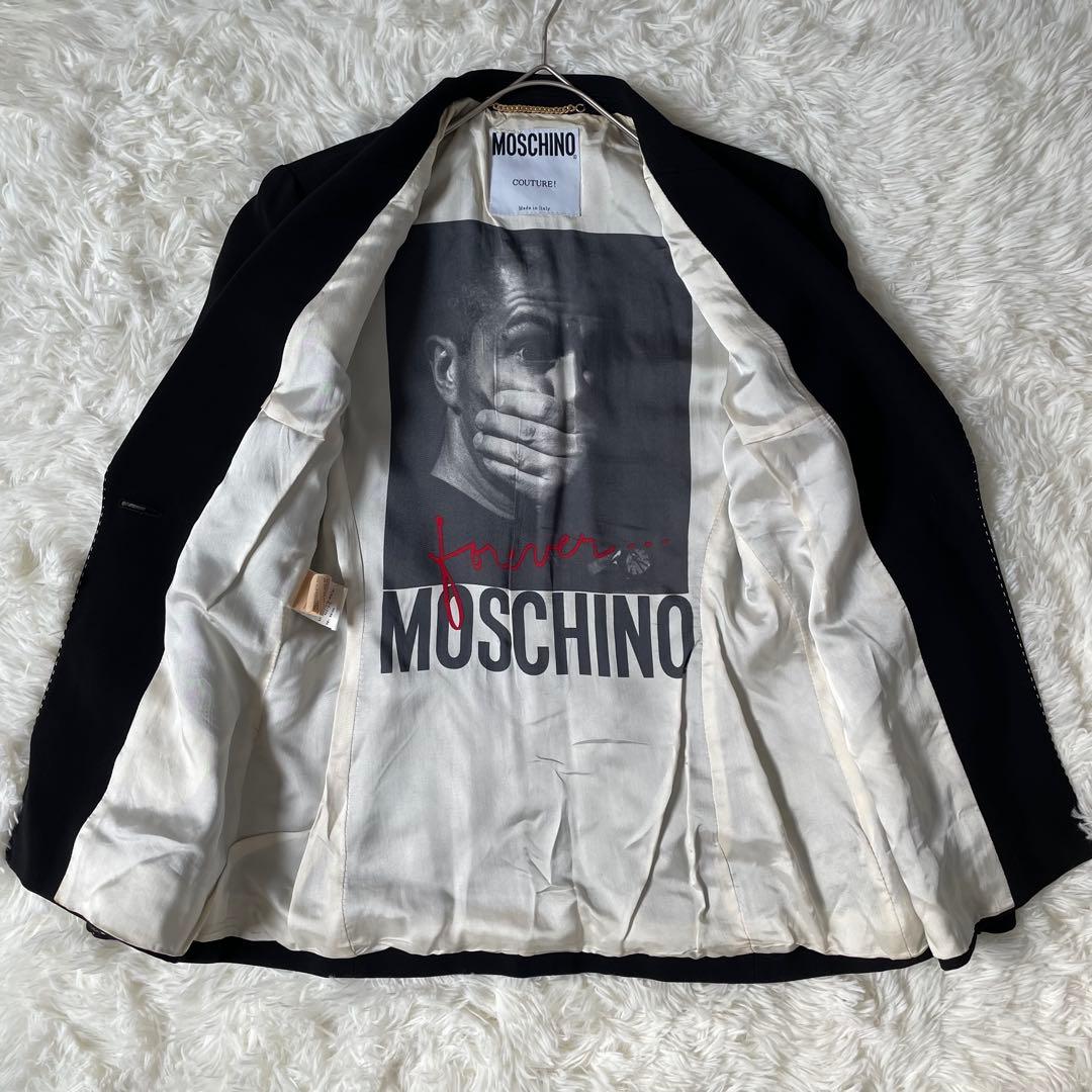 MOSCHINO AEFFE SPAステッチテーラードジャケット　黒◆A485