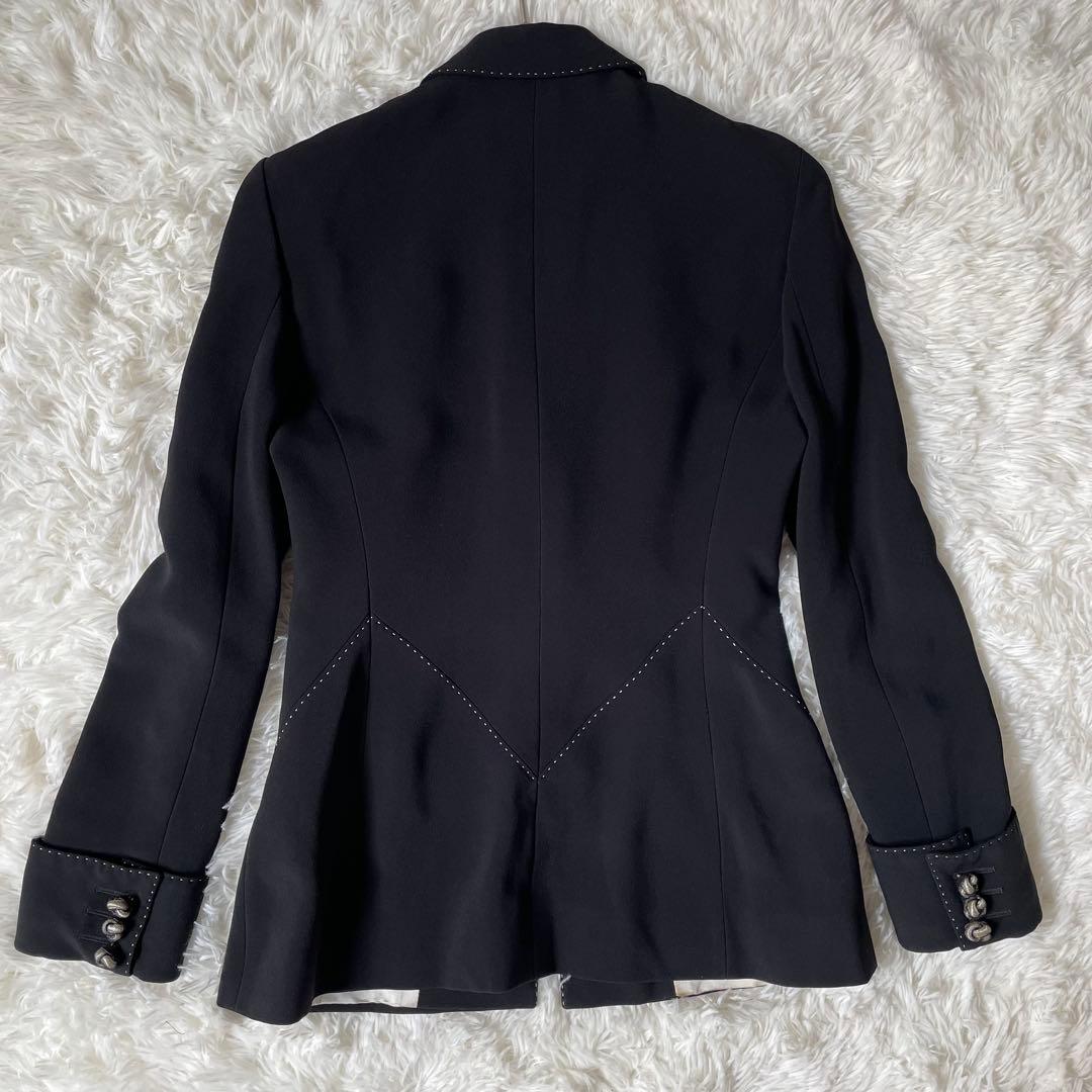 MOSCHINO AEFFE SPAステッチテーラードジャケット　黒◆A485