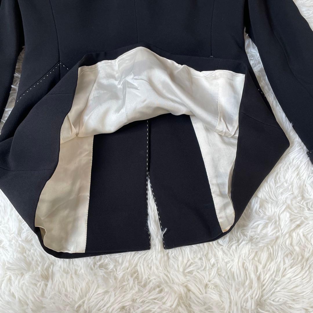 MOSCHINO AEFFE SPAステッチテーラードジャケット　黒◆A485