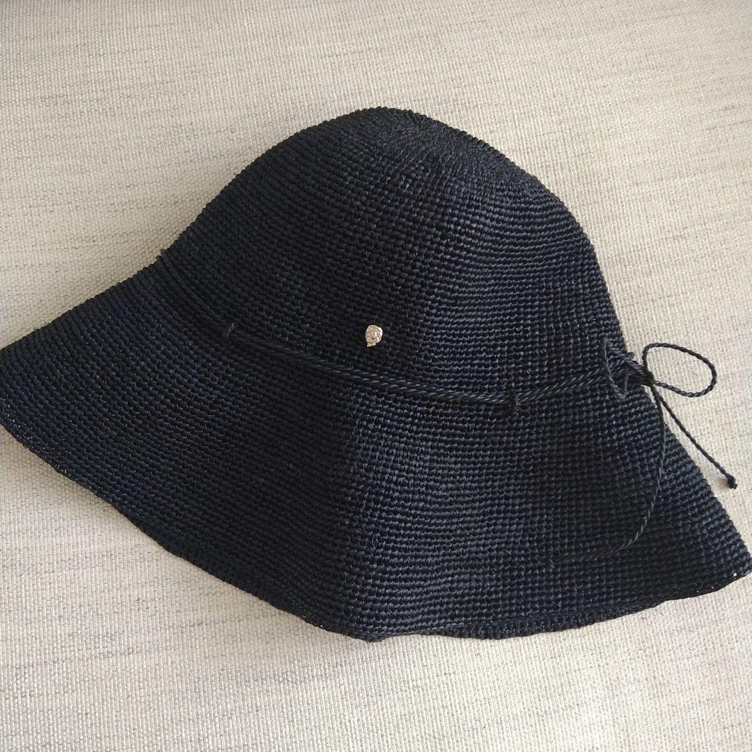 ★新品未使用★ヘレンカミンスキーラフィア帽子　ブラック