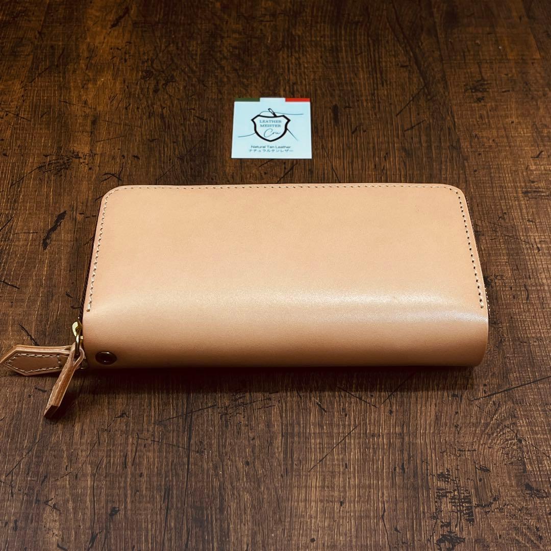 サドルレザー ヌメ革 ラウンドファスナー ダブルファスナー　メンズ財布