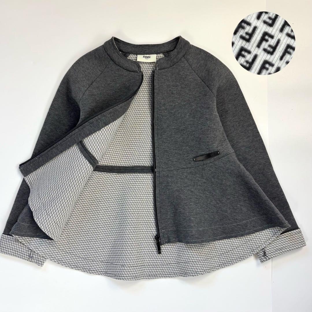 FENDI シモネッタ 7A ズッカ ジャケット ペプラム グレー　120cm