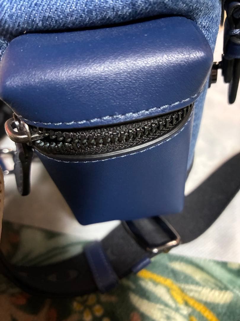 coachショルダーバックデニムスプリントスリングディートブルー