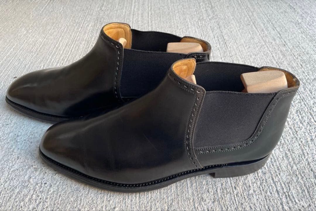 コ*ジ様 【美品】John Lobb 黒 レザー サイドゴアブーツ ジョンロブ