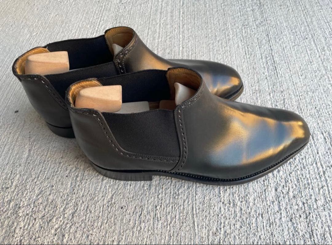 コ*ジ様 【美品】John Lobb 黒 レザー サイドゴアブーツ ジョンロブ