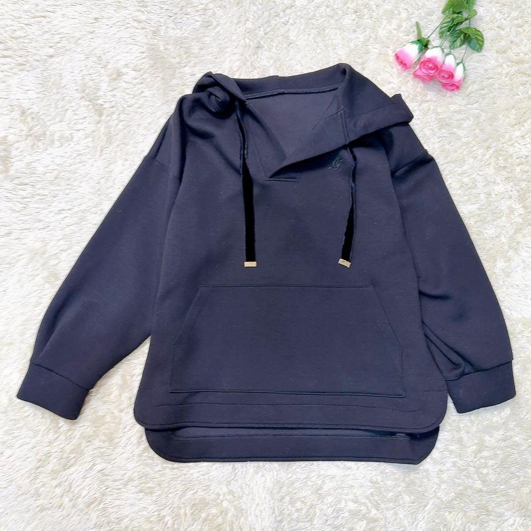 グレースクラス　サイドジップパーカー ダンボール素材　黒　ブラック